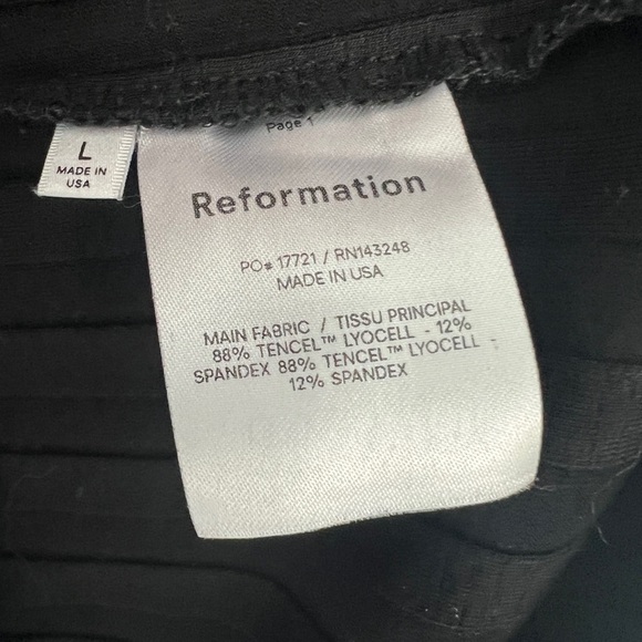 Reformation Vittoria Black Rib Long Sleeve Knit Dress Size Large - Picture 6 of 7